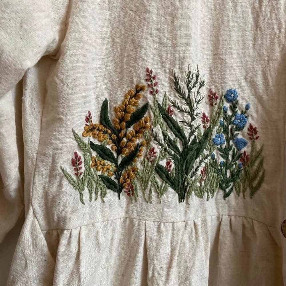 Hand Embroidered Little Cottonwood Trail Dress | NWT | XS